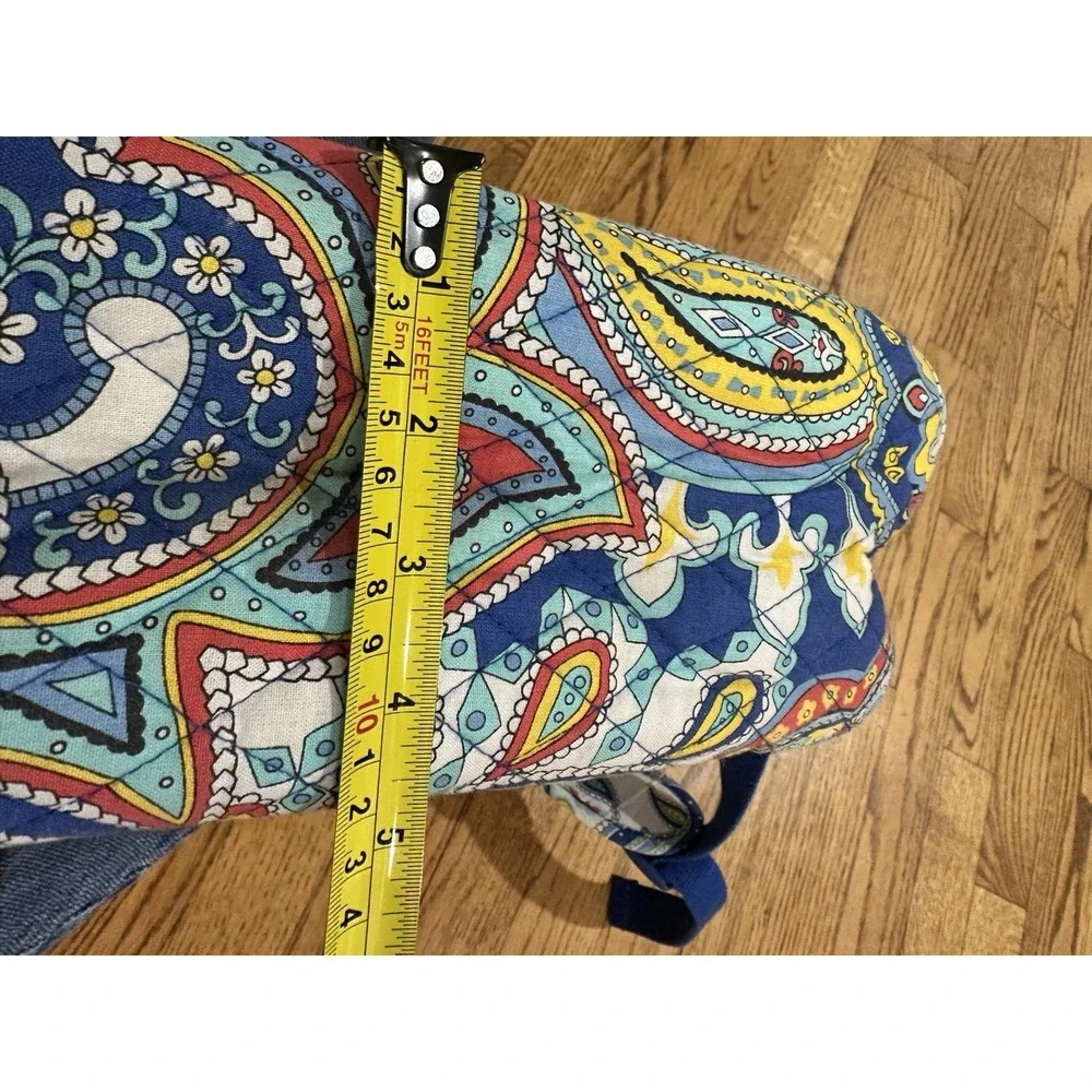 Vera Bradley Marina Paisley Full Size Backpack Retired Quilted Cotton Laptop Bag